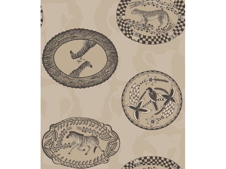 Cole & Son WP: Ardmore Matrinah 109/4020.CS.0 Stone & Gold/Silver