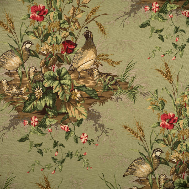 Scalamandre: Edwin's Covey Linen Print SC 0003 16310 Multi on Willow