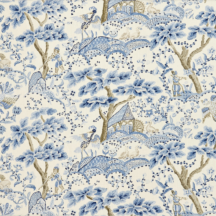 Scalamandre: Kelmescott Hand Block Print SC 0001 16590 Porcelain