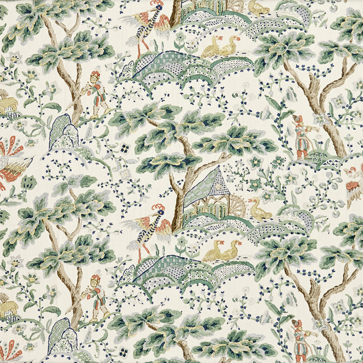 Scalamandre: Kelmescott Hand Block Print SC 0002 16590 Leaf on Ivory