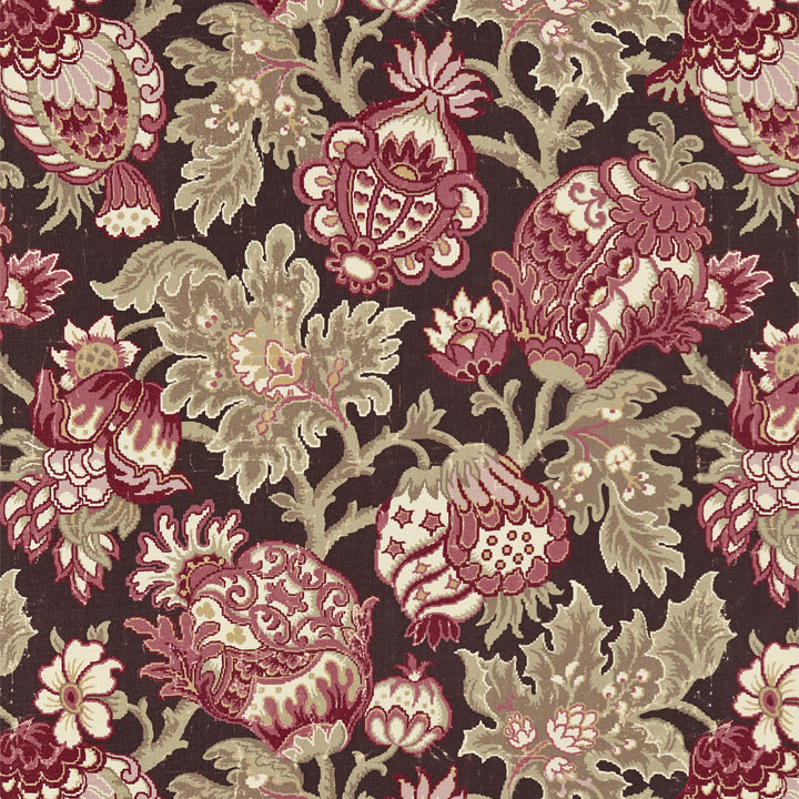 Scalamandre: Canterbury Linen Print SC 0004 16593 Mulberry