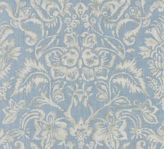 Scalamandre: Mansfield Damask Print SC 0002 16598 Bluestone & Silver