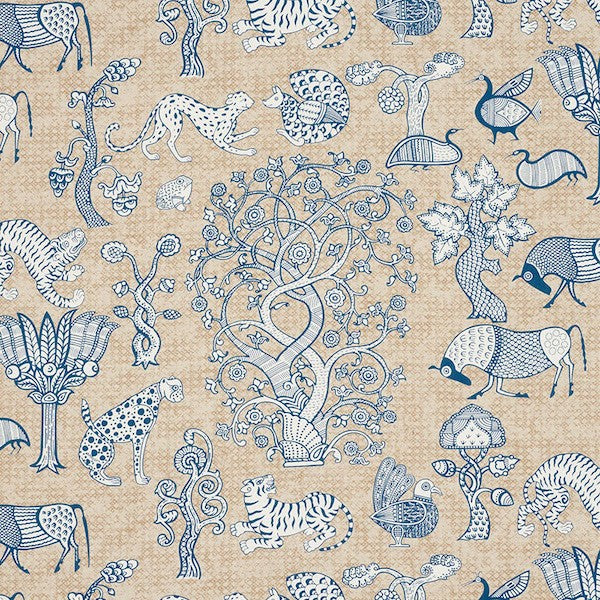 Schumacher: Animalia 178320 Blue & Natural