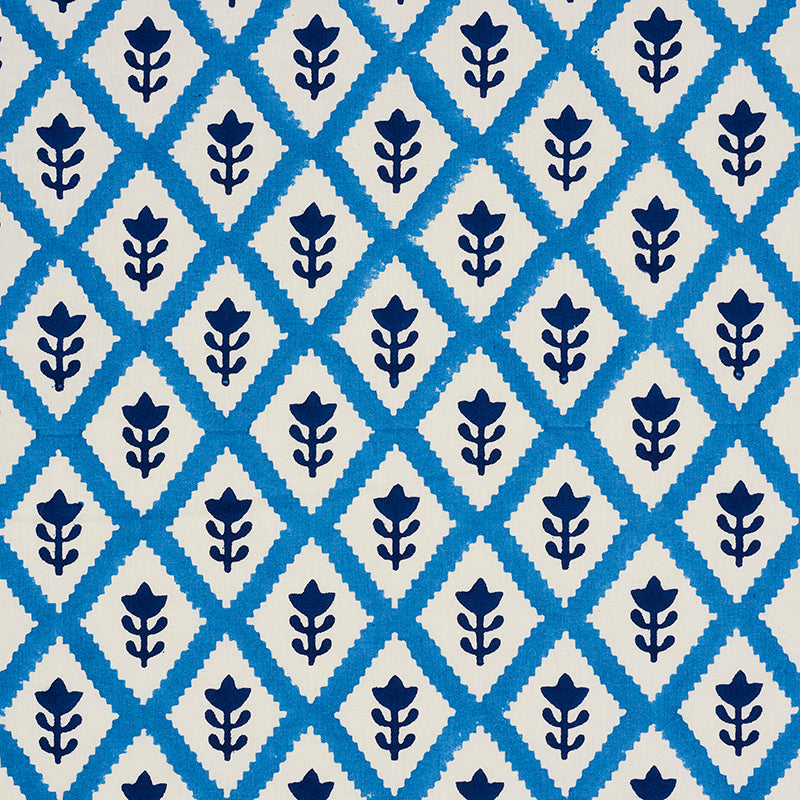 Molly Mahon for Schumacher: Buti Hand Block Print 179230 Blue