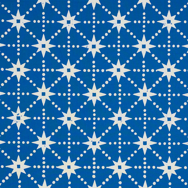 Molly Mahon for Schumacher: Stars Hand Block Print 179260 Blue