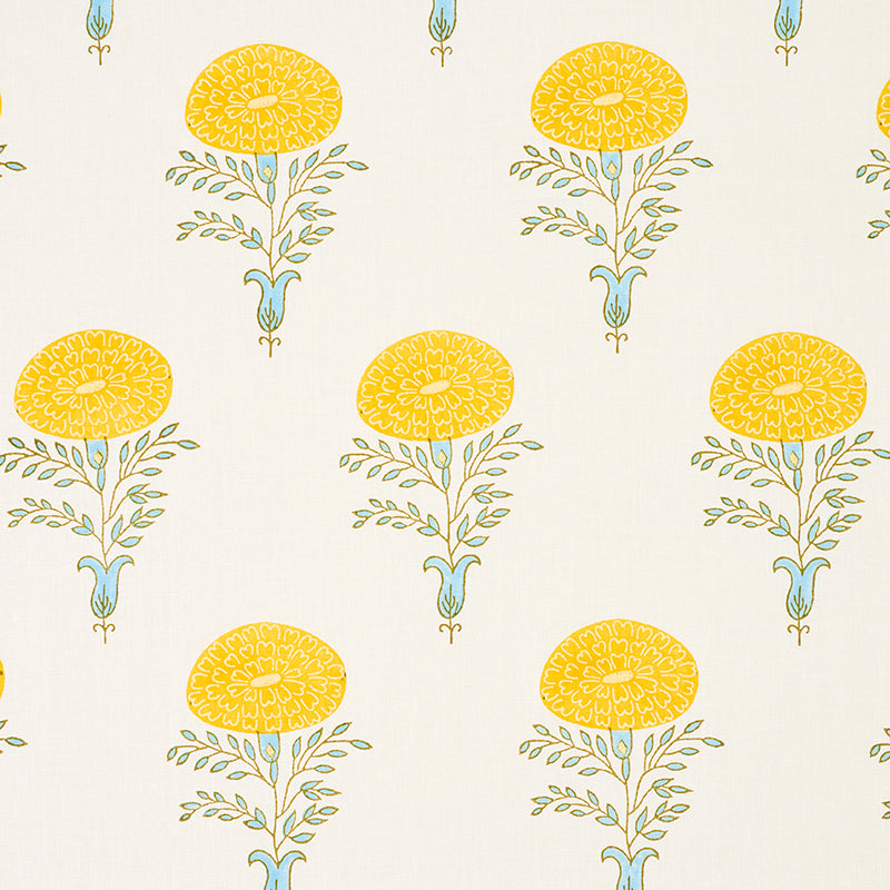 Molly Mahon for Schumacher: Marigold Hand Block Print 179320 Yellow