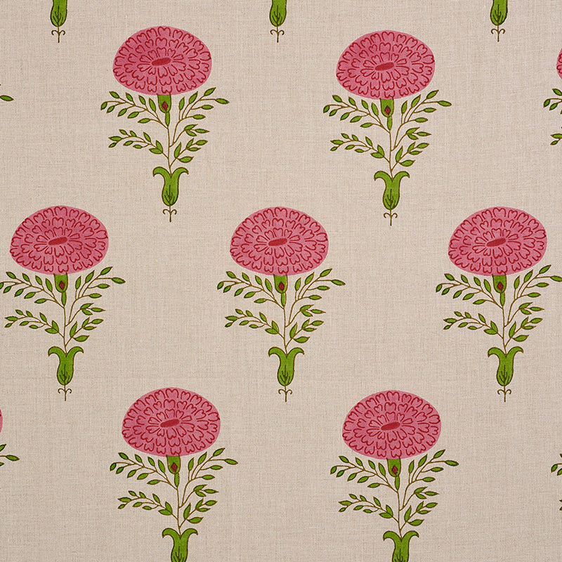 Molly Mahon for Schumacher: Marigold Hand Block Print 179321 Pink