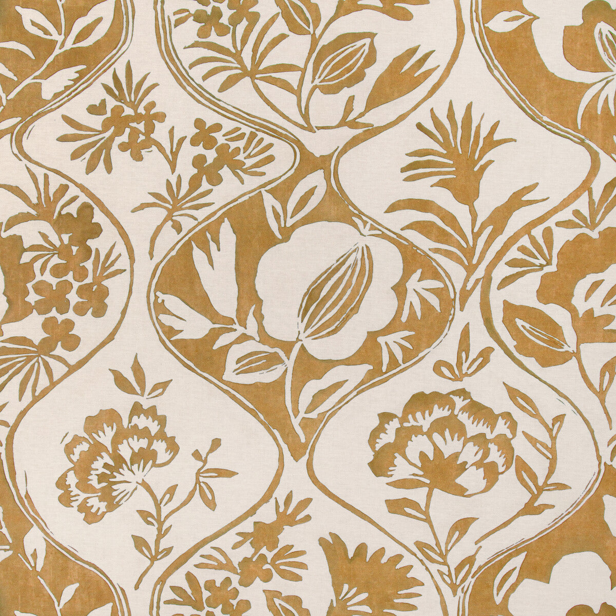 LEE JOFA CALATHEA PRINT GOLD – Designer Fabrics USA