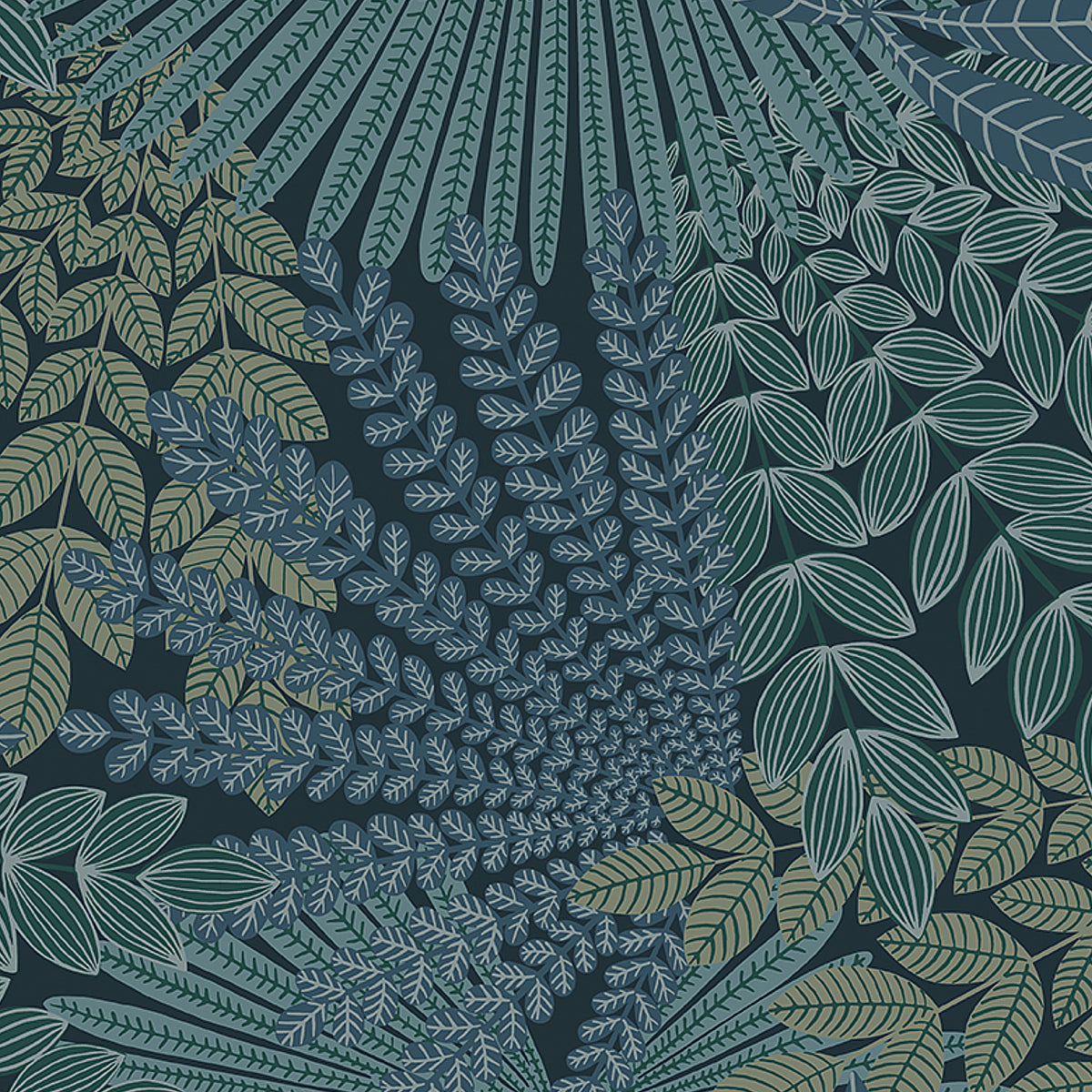 Schumacher: Velvet Leaves 2261 Spruce & Blue