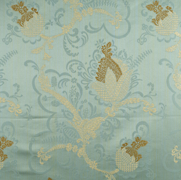 Scalamandre: Vivaldi CL 0005 26715 Gold & Linen on Aquamarine