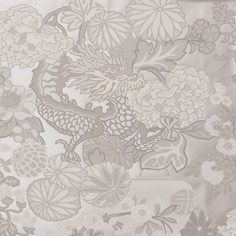 Schumacher: Chiang Mai Dragon Wallcovering 5001068 Limestone