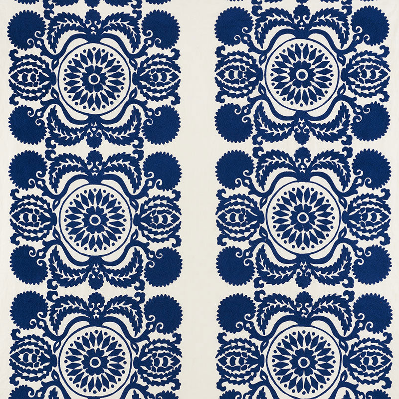 Schumacher: Castanet Embroidery 70260 Cobalt