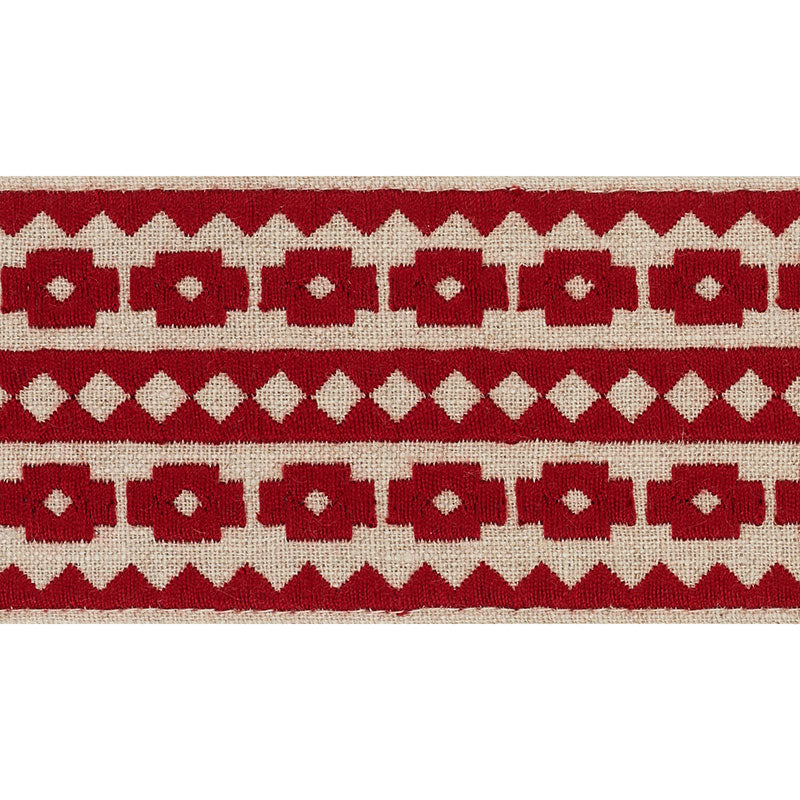 Schumacher: Talitha Tape 70646 Red on Natural