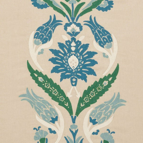 Schumacher: Anagada Embroidery 74141 Peacock