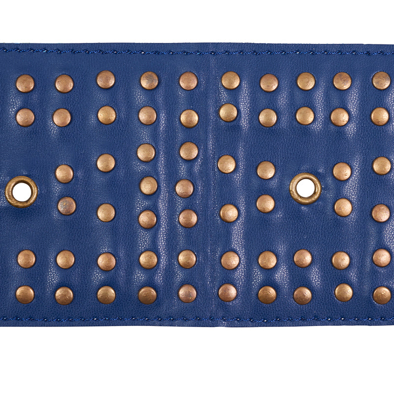 Schumacher: Studded Leather Trim 76093 Navy