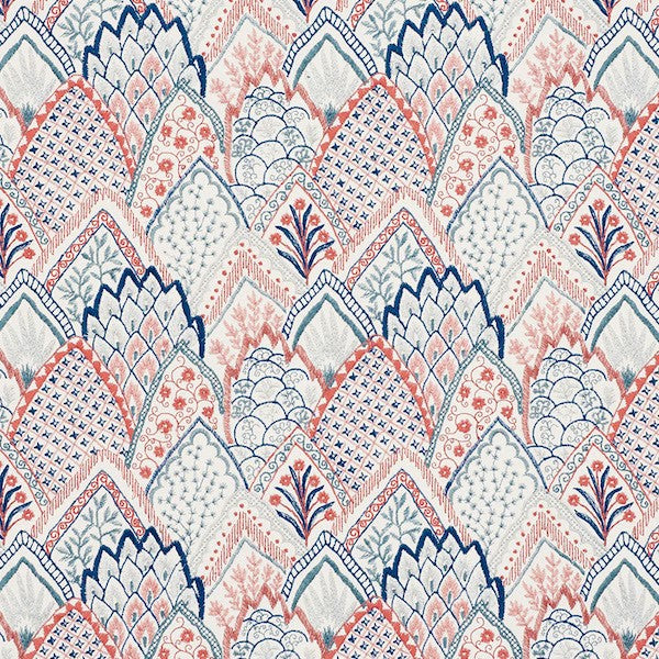 Schumacher: Albizia Embroidery 76310 Delft & Rose