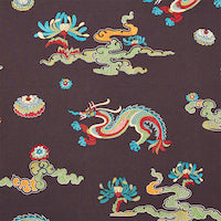 Schumacher: Hanlun Dragon Embroidery 78113 Charcoal