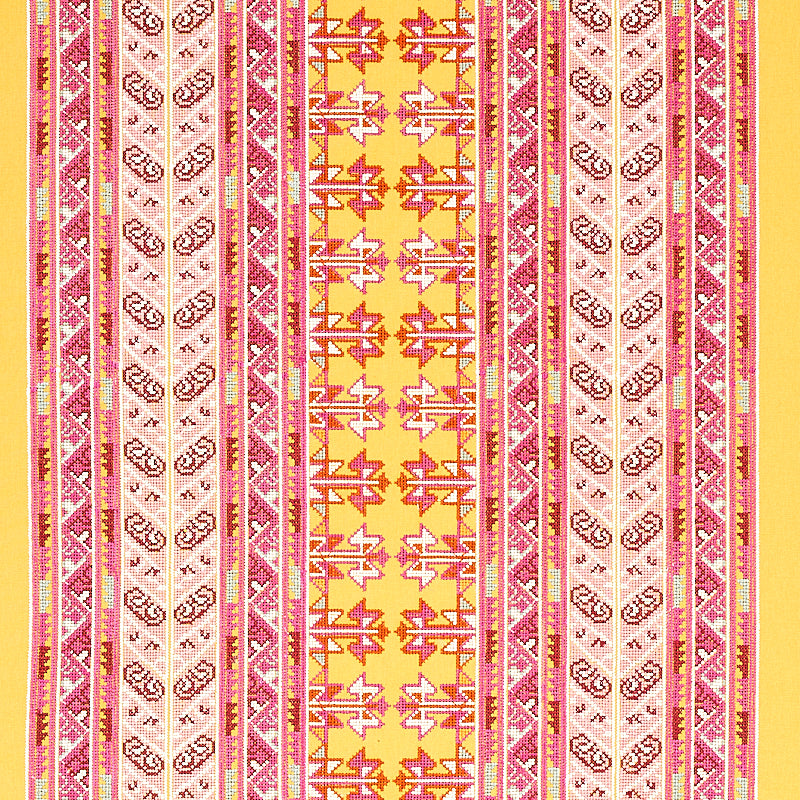 Schumacher: Vinka Embroidery 79622 Pink & Yellow