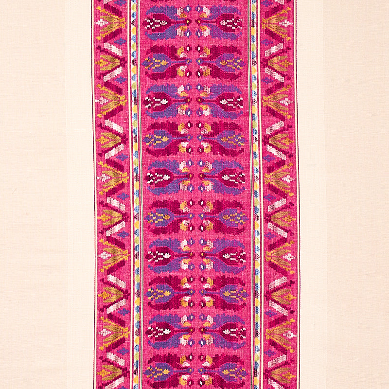 Schumacher: Sandor Stripe Embroidery 79831 Magenta