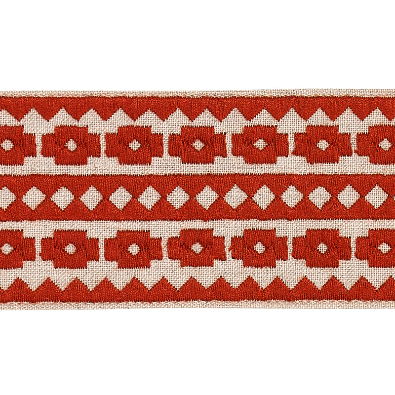 Schumacher: Talitha Tape 79921 Terracota on Natural