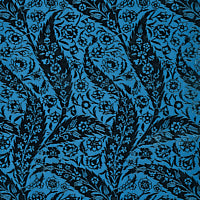 Schumacher: Saz Paisley Silk Velvet 80780 Blue