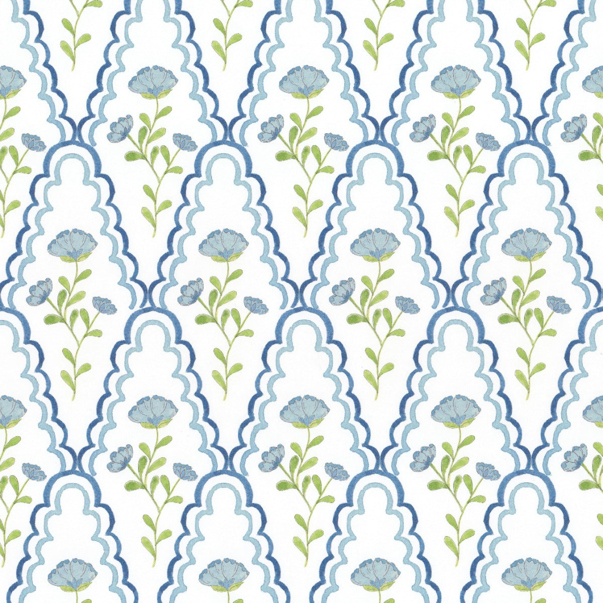 Stout: Scallop Floral WP W7848-3 Denim