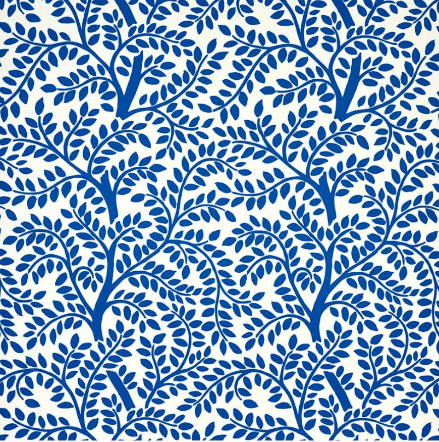 Schumacher Temple Garden in Blue WP 5011962