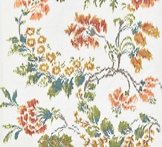 Scalamandre: Kew Gardens Warp Print SC 0001 16611 Multi on Ivory