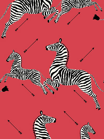 Scalamandre: Zebras Vinyl Wallpaper SC 0001 WP81388MV Masai Red