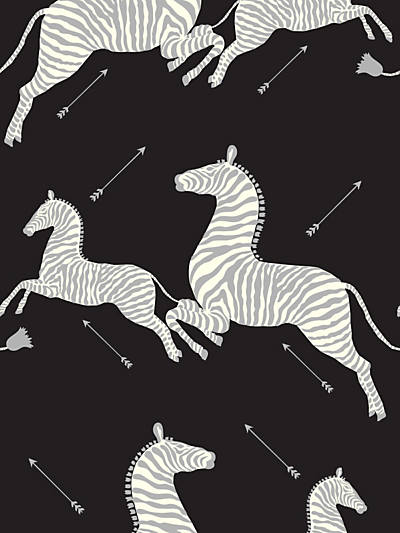 Scalamandre: Zebras Vinyl Wallpaper SC 0009 WP81388MV Black & Silver