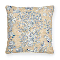Schumacher: Animalia 22" Pillow SO17832006 Blue & Natural