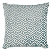 Schumacher: Ming Fret Velvet 22" Pillow SO7310006 Mineral