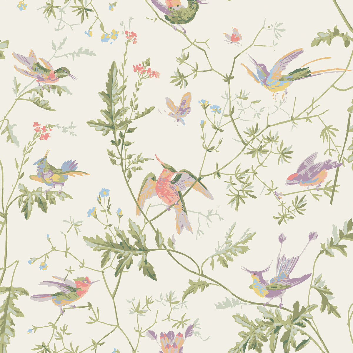 COLE & SON HUMMINGBIRDS SOFT MULTI-COLOUR