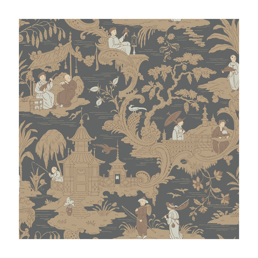 COLE & SON CHINESE TOILE CHARCOAL