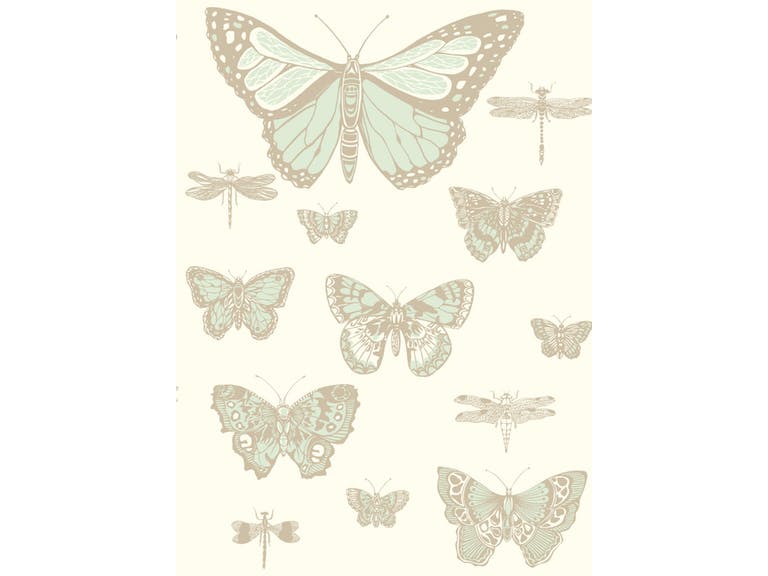 Cole & Son WP: Whimsical Butterflies & Dragonflies 103/15065.CS.0 Duck Egg on Ivory