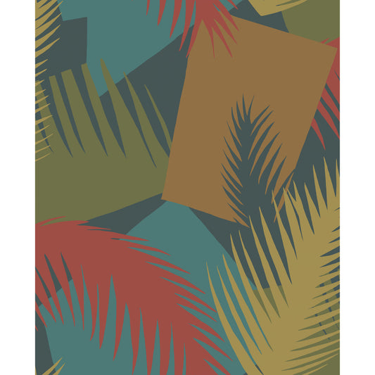COLE & SON DECO PALM RED AND BLUE