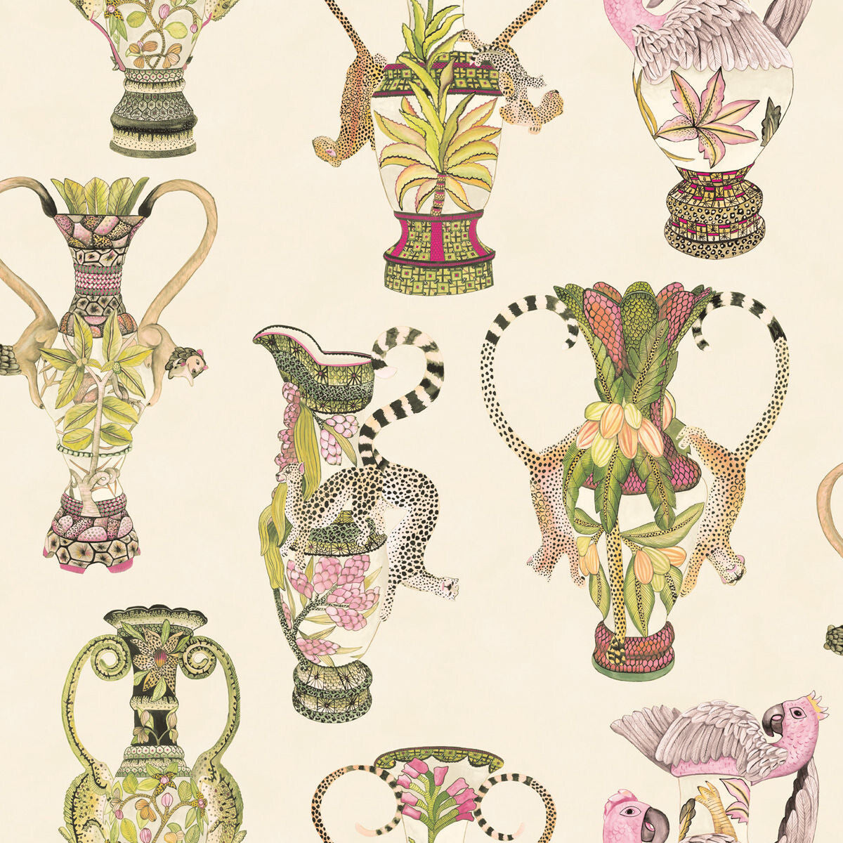 COLE & SON KHULU VASES CREAM & MULTI