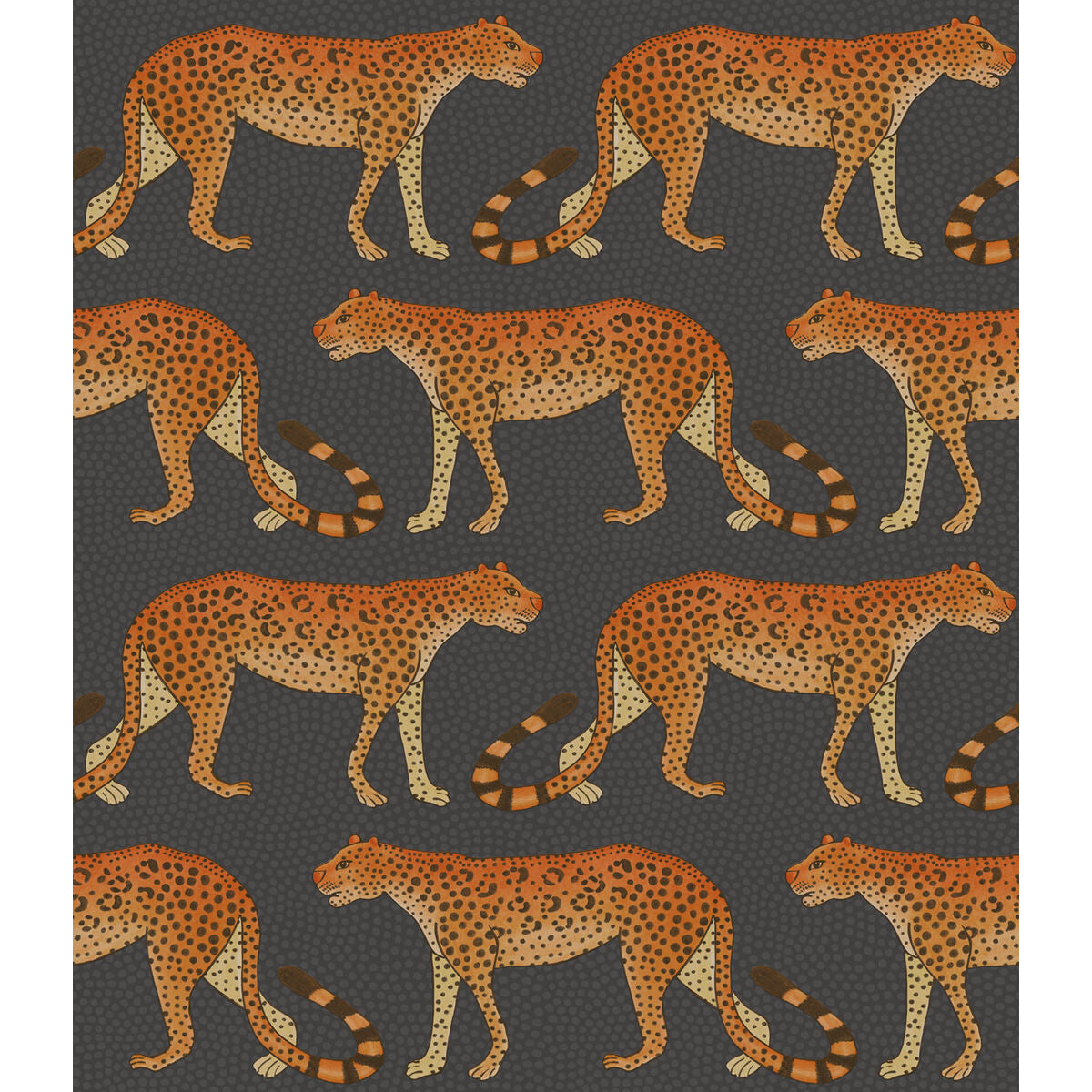 COLE & SON LEOPARD WALK CHARCOAL & ORANGE