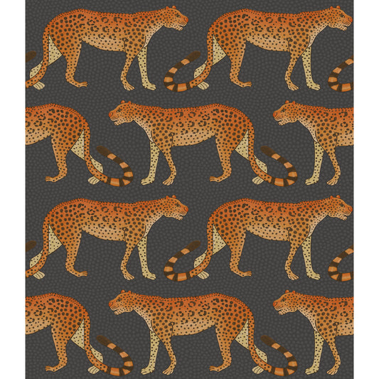 COLE & SON LEOPARD WALK CHARCOAL & ORANGE