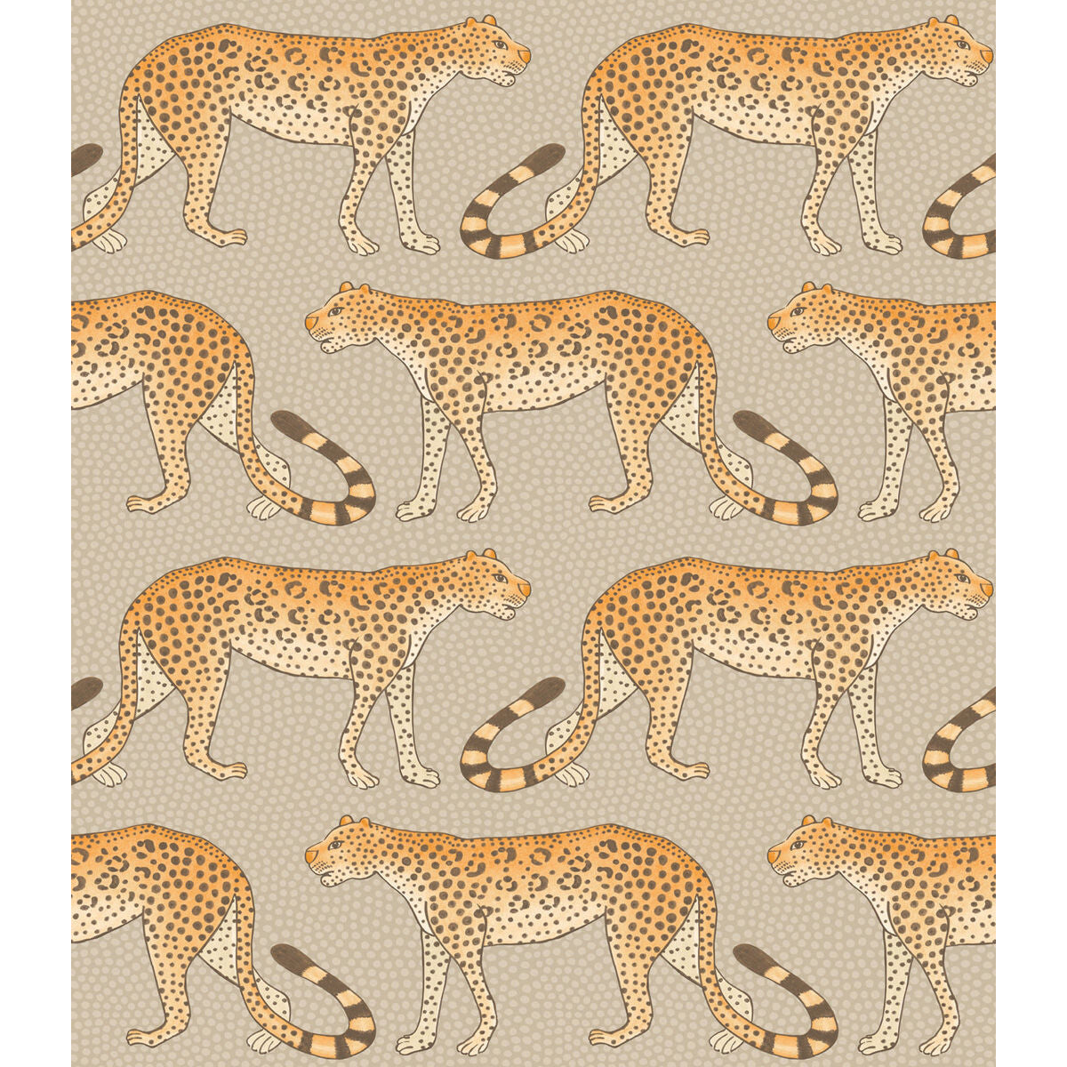 COLE & SON LEOPARD WALK STONE & ORANGE
