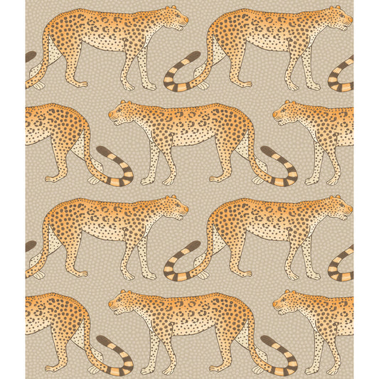 COLE & SON LEOPARD WALK STONE & ORANGE