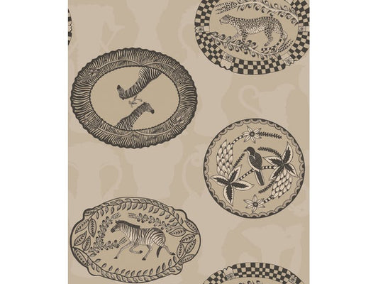 Cole & Son WP: Ardmore Matrinah 109/4020.CS.0 Stone & Gold/Silver