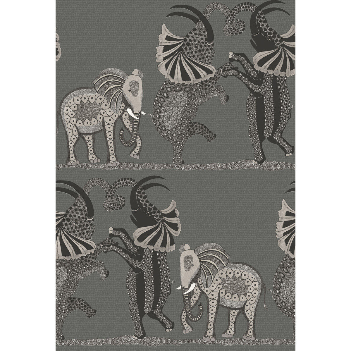 COLE & SON SAFARI DANCE CHARCOAL BLACK & WHITE