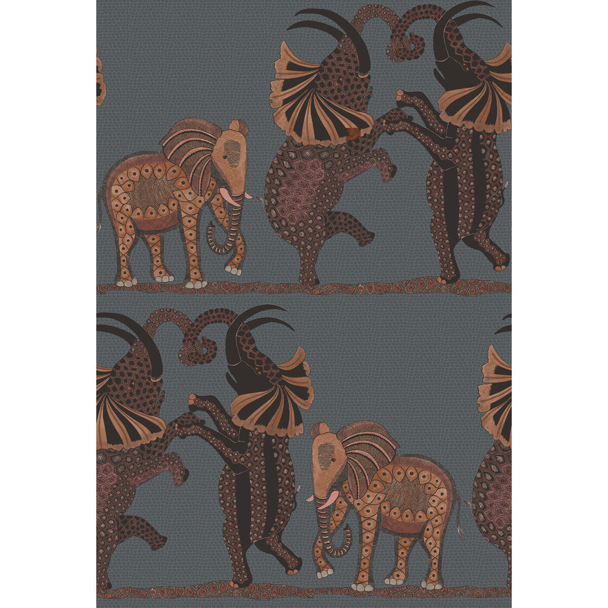 COLE & SON SAFARI DANCE CHARCOAL & REDS