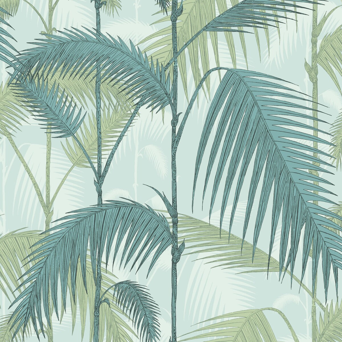 COLE & SON PALM JUNGLE PRINT ROOM BLUE/MINT
