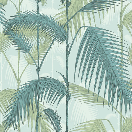 COLE & SON PALM JUNGLE PRINT ROOM BLUE/MINT