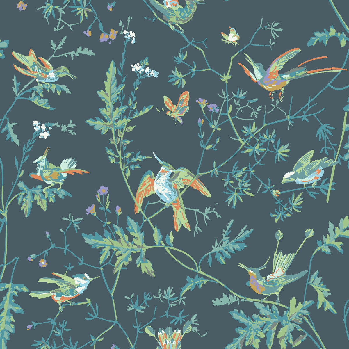 COLE & SON HUMMINGBIRDS VIRIDIAN
