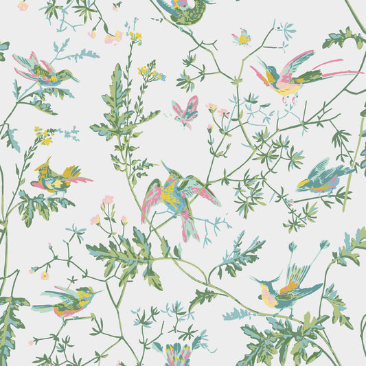 COLE & SON HUMMINGBIRDS GREEN/PINK
