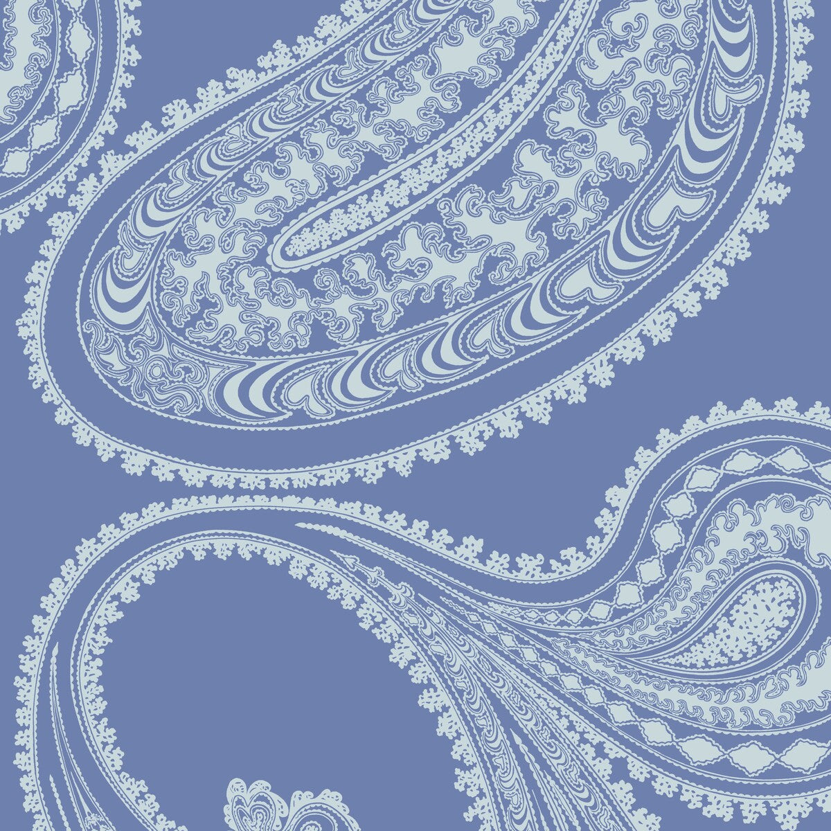 COLE & SON RAJAPUR FLOCK BLUE/WHITE