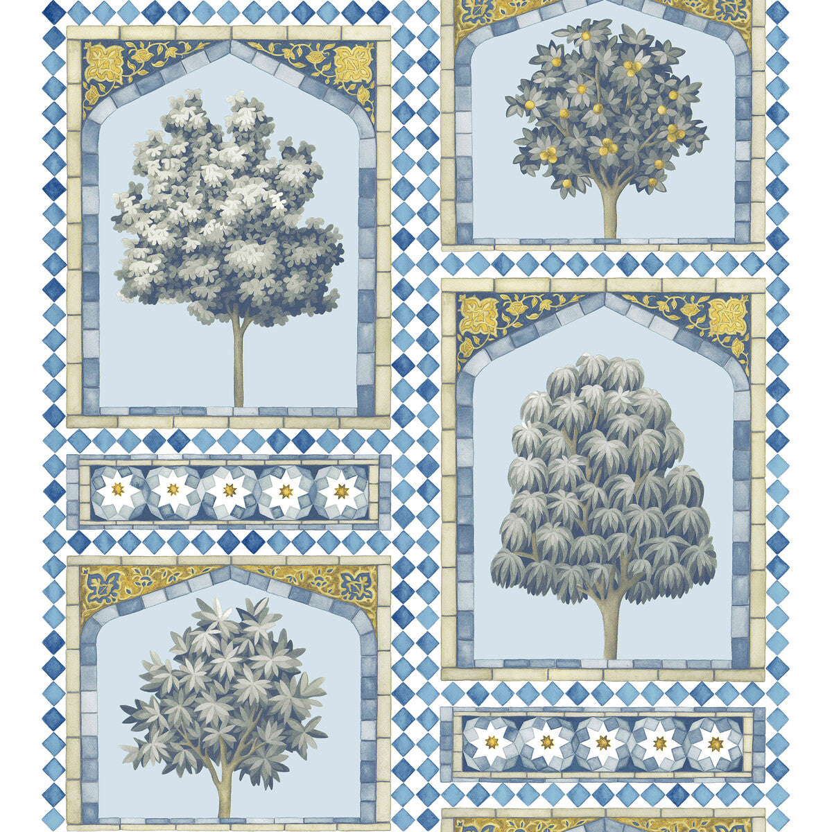 COLE & SON SULTAN'S PALACE CHINA BLUE & OCHRE